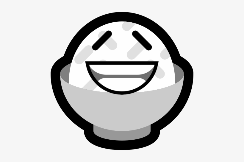 Bowl Of Rice With Wide Grin And With Sad Closed Eyes - Mon, transparent png