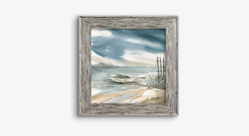 Coastal Watercolor ~ Rowboat - Framed Poster Prints - Subtle Mist Ii By Carol Robinson, transparent png