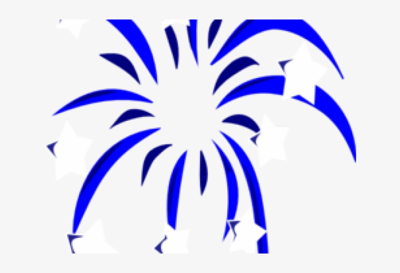 Fireworks Clipart Blue - July Clipart, transparent png