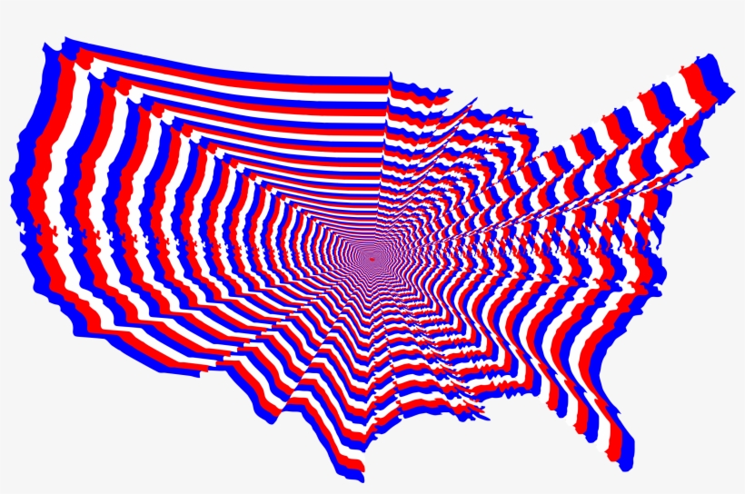Red White And Blue Us Map Outline Zoom Icons Png Free, transparent png