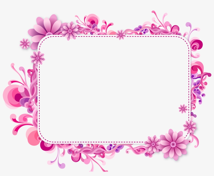 Pink And Purple Vector Frame - Girly Border, transparent png