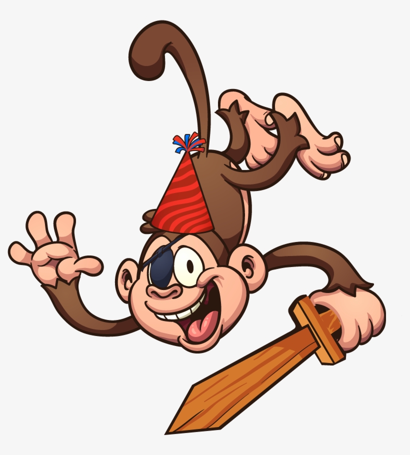 Indoor Pirate Parties Available November - Pirate Monkey Clipart, transparent png