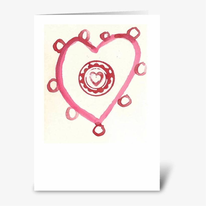 Heart With Circles Greeting Card - Heart, transparent png