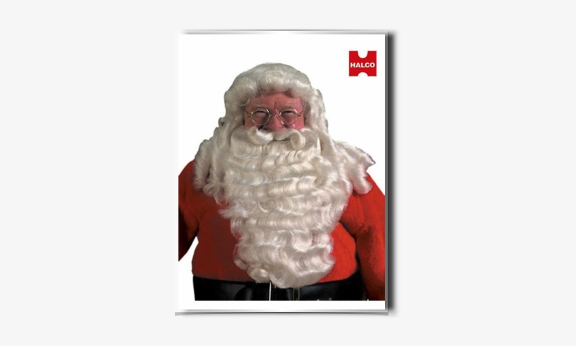 Santa Wig Pro Wired Moustache 60w - Pro Santa Full Wig And Beard Deluxe Set, transparent png