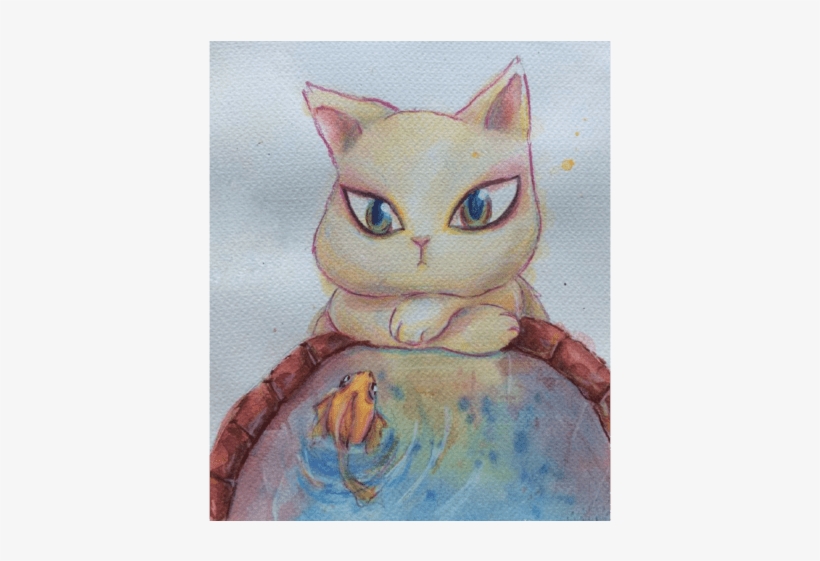 Cats And Goldfish - Cartoon, transparent png