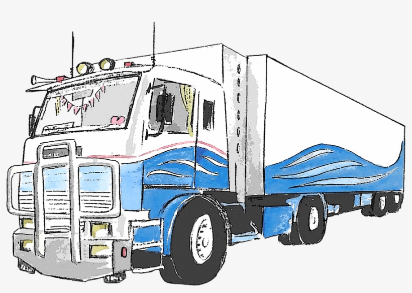 Watercolour, Truck, Blue, Traffic, Vehicle, Watercolor - Truck Watercolor, transparent png