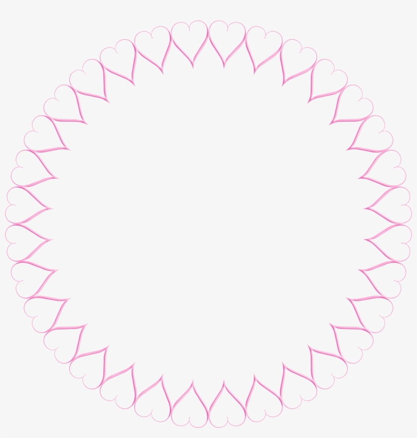 Pink Round Heart Border Transparent Clip Art Image, transparent png