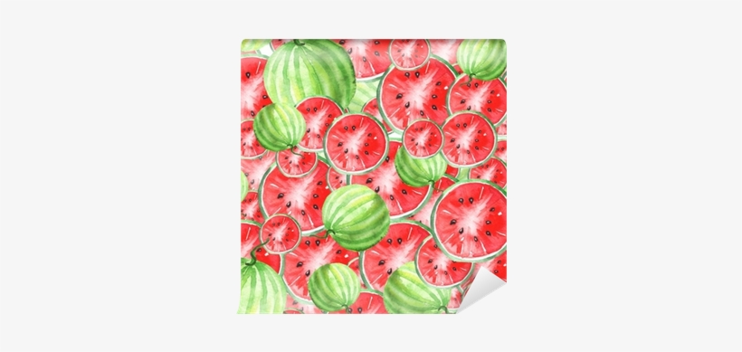 Watercolor Seamless Vintage Pattern With Watermelon - Watermelon Vintage Pattern, transparent png