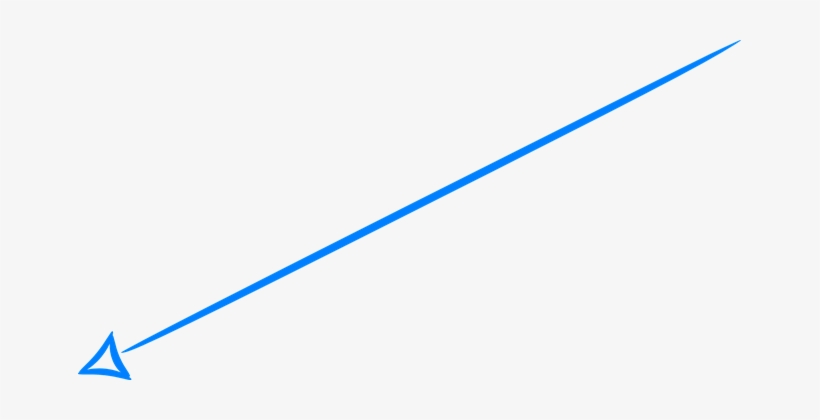 Arrow Handdrawn Blue Left Down Icon Symbol - Drinking Straw, transparent png