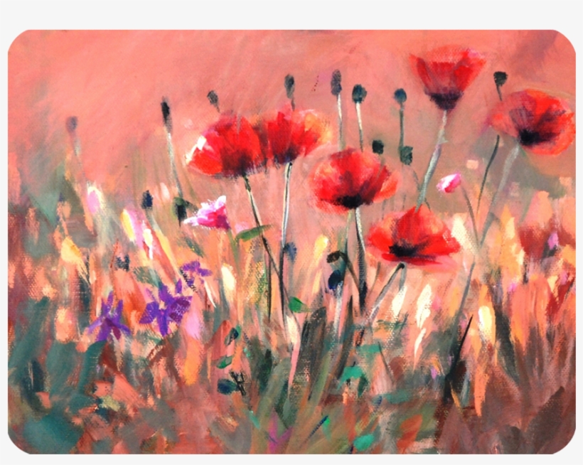 Poppies Glass Cutting Board Small - Madaras Gallery, transparent png