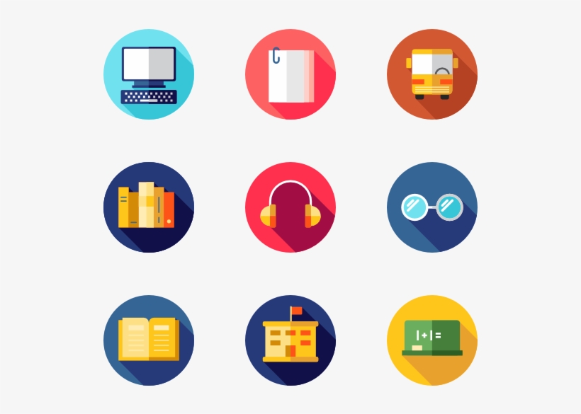 Back To School - School Icons Vector Png, transparent png