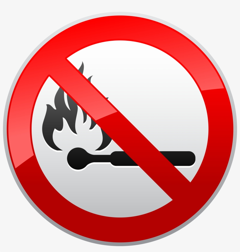No Naked Flames Prohibition Sign Png Clipart - Sign, transparent png