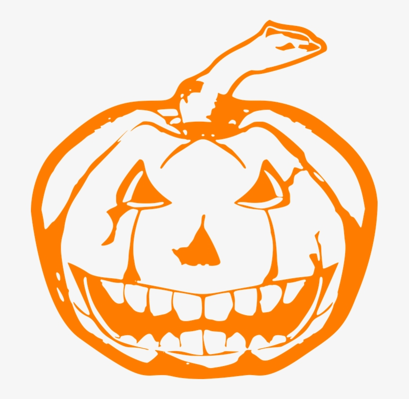 Evil Pumpkin Clipart Gresskar Tegning 695x720 PNG Download PNGkit