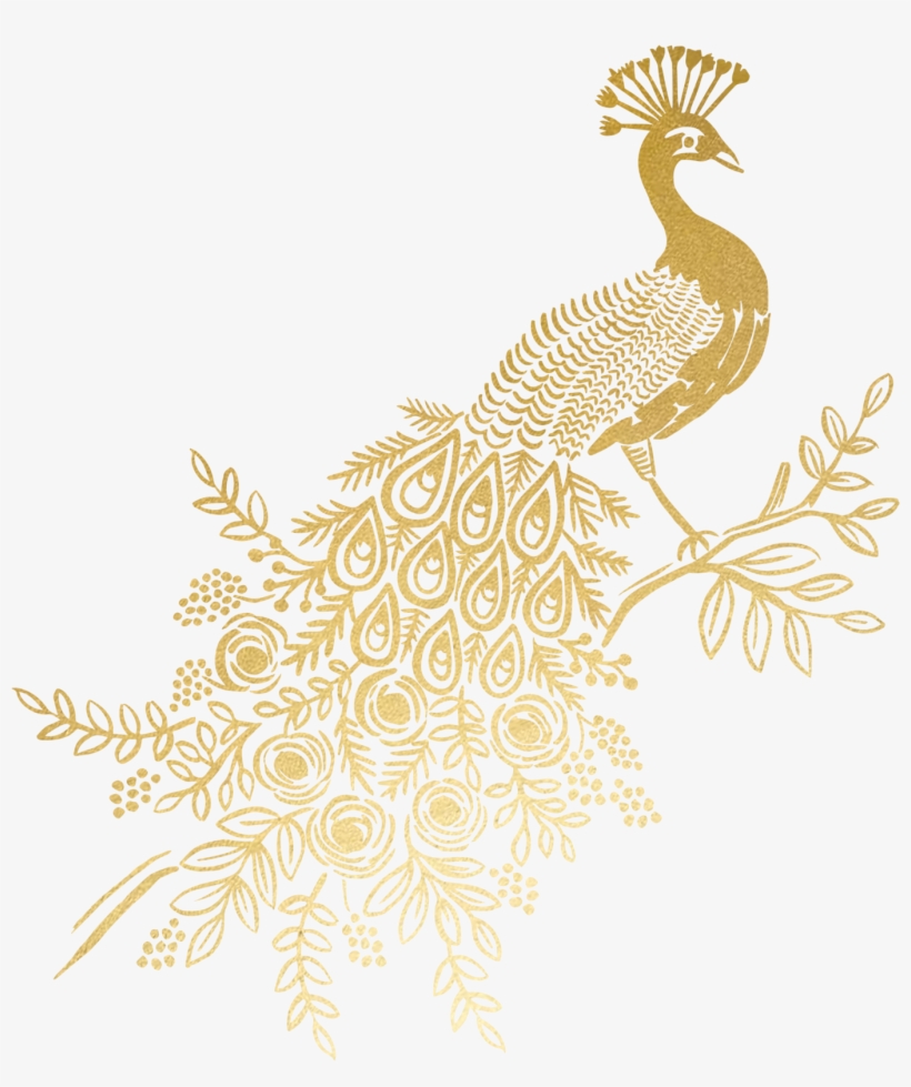 Gold Peacock, transparent png