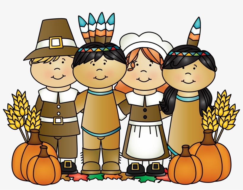 Jpg Library Download Collection Of First Dinner High - Pilgrims And Indians Clipart, transparent png