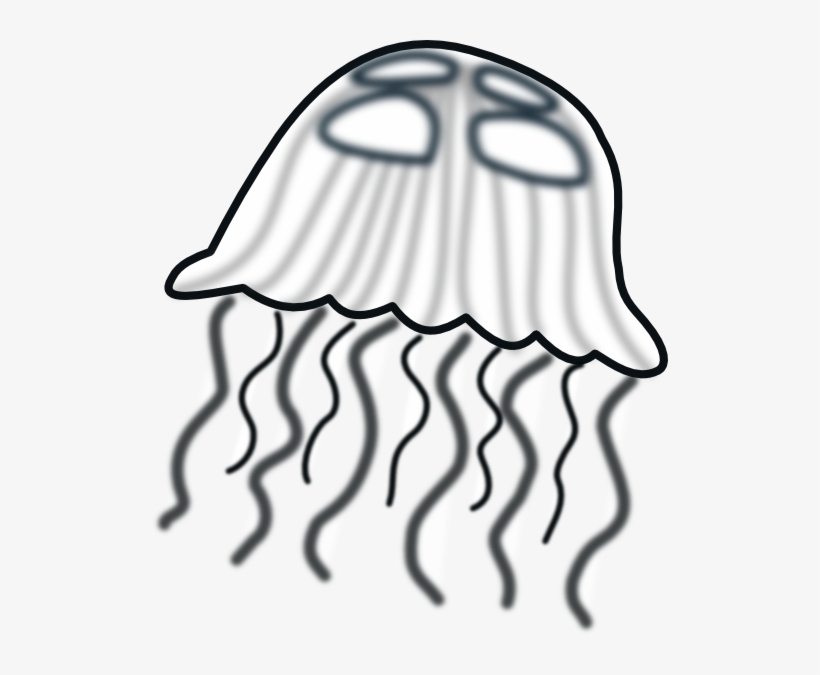 Jellyfish Vector Png - Black And White Jellyfish Clip Art, transparent png