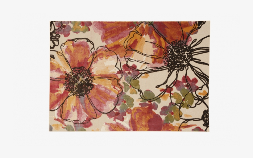 Carpet Turkey Camomile - Multicolour Viscose Acrylic Chenille Flower Rug Size:, transparent png