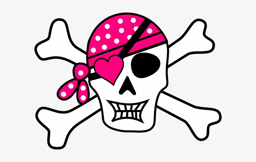 Crossbones Cliparts - Skull And Crossbones Pink, transparent png