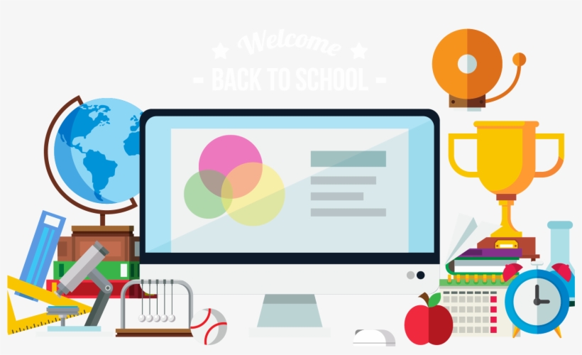 School Supplies Chalkboard Background Screen - Transparent Background School Clipart, transparent png