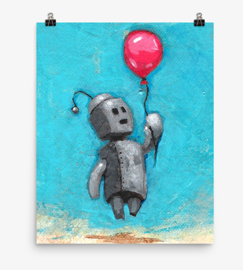 A Statement In Any Room - Varick Gallery 'bot Balloon' Giclee Acrylic Painting, transparent png
