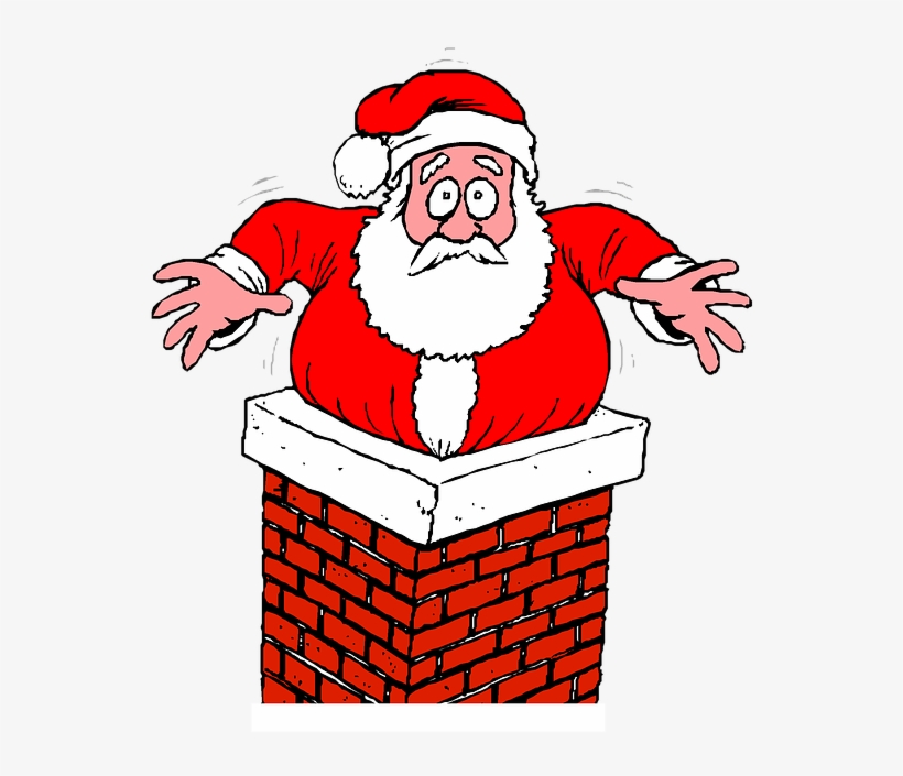 Htwb Santa Stuck In Chimney 1 - Santa Chimney Png, transparent png
