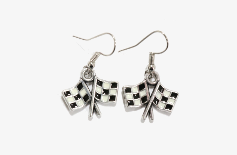 Checkered Flag Earrings - Earring, transparent png