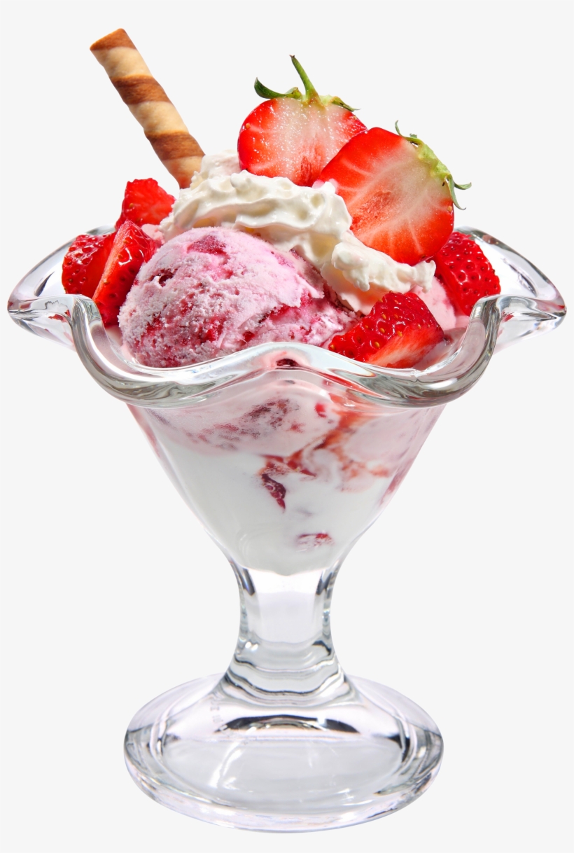 Ice Cream Png Image - Мороженое С Клубниками, transparent png