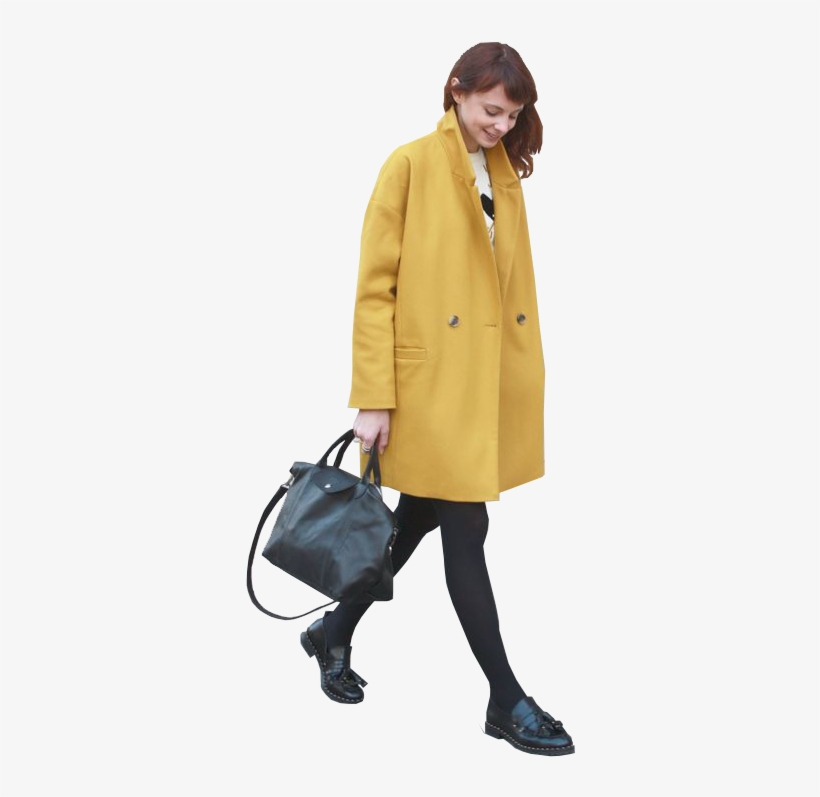 Cutout Women Yellow Coat - Coat, transparent png