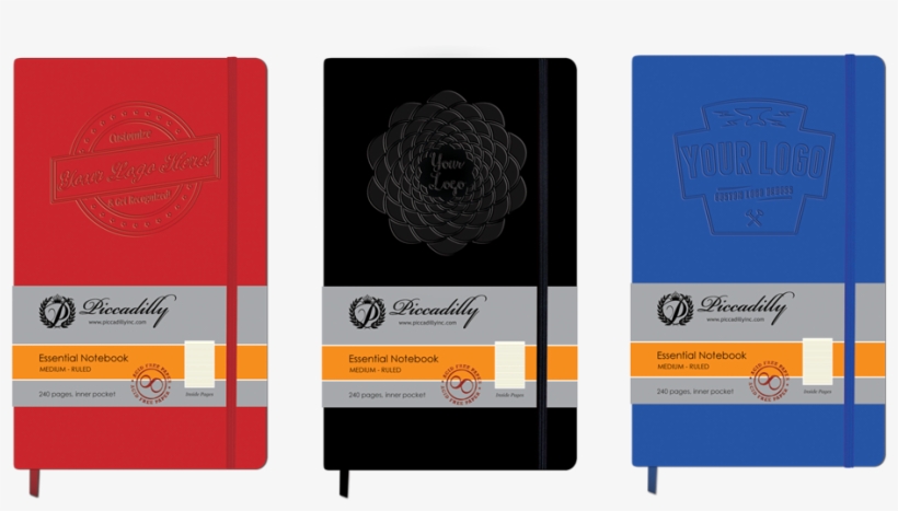 Essential-deboss - Piccadilly Essential Notebook, Ruled, Black - M, transparent png