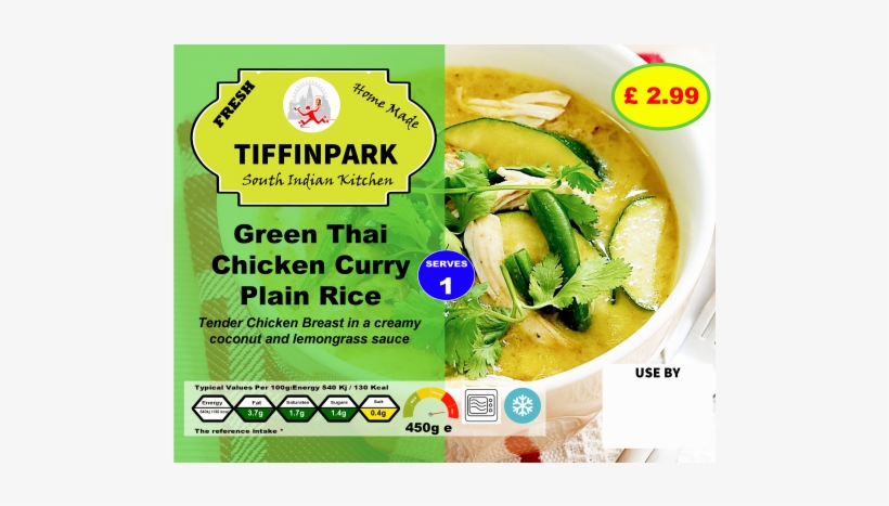 Green Thai Chicken Curry / Plain Rice 450g - Fsu, transparent png
