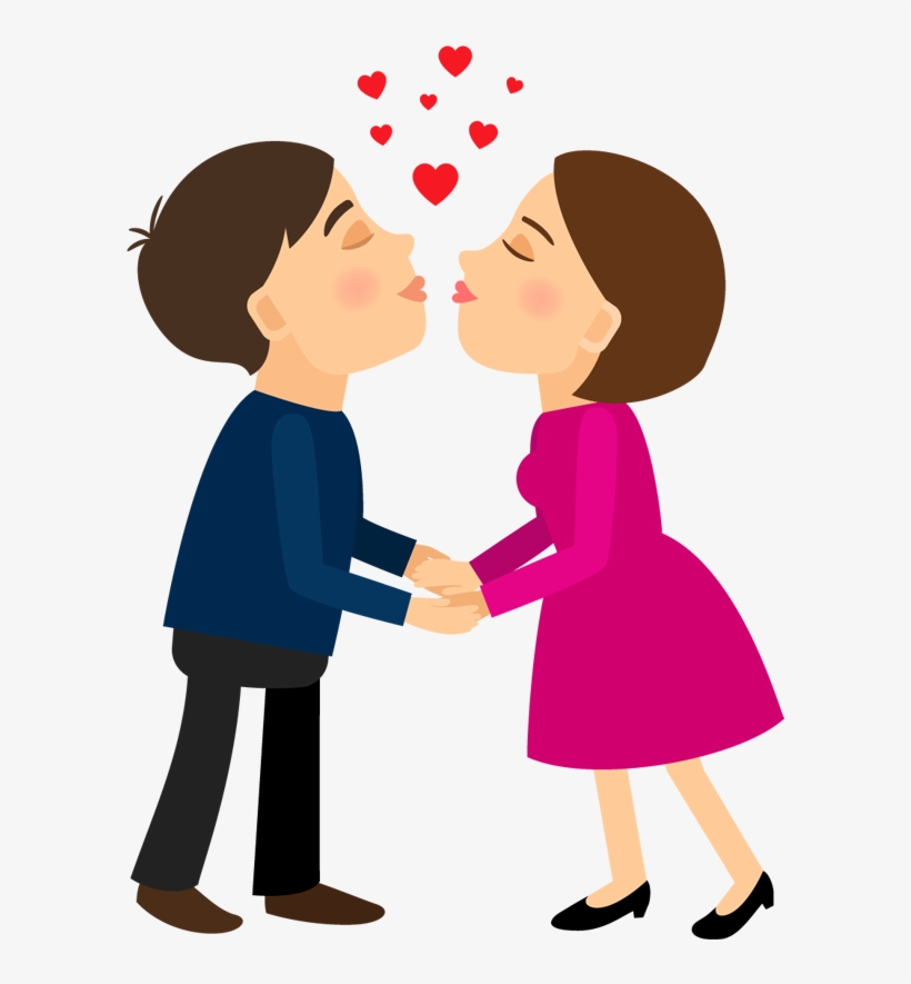 Young Couple Holding Hands And Kissing - Couple Holding Hands Clipart Png, transparent png