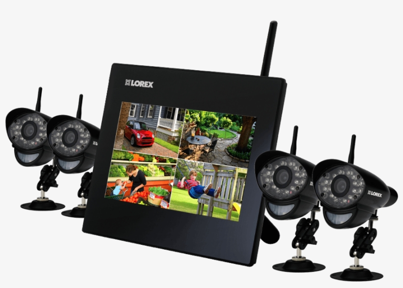 Includes 4 Cameras And Monitor - Backyard Landscaping Ideas, transparent png