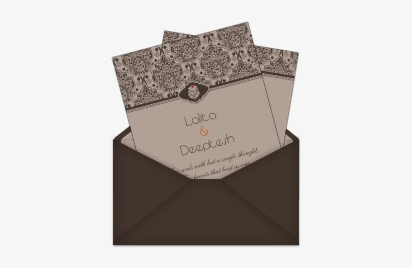 Brown Damask Pattern Email Wedding Card Template With - Двусторонняя Обложка Для Книг Bestseller М 7.1.2, transparent png
