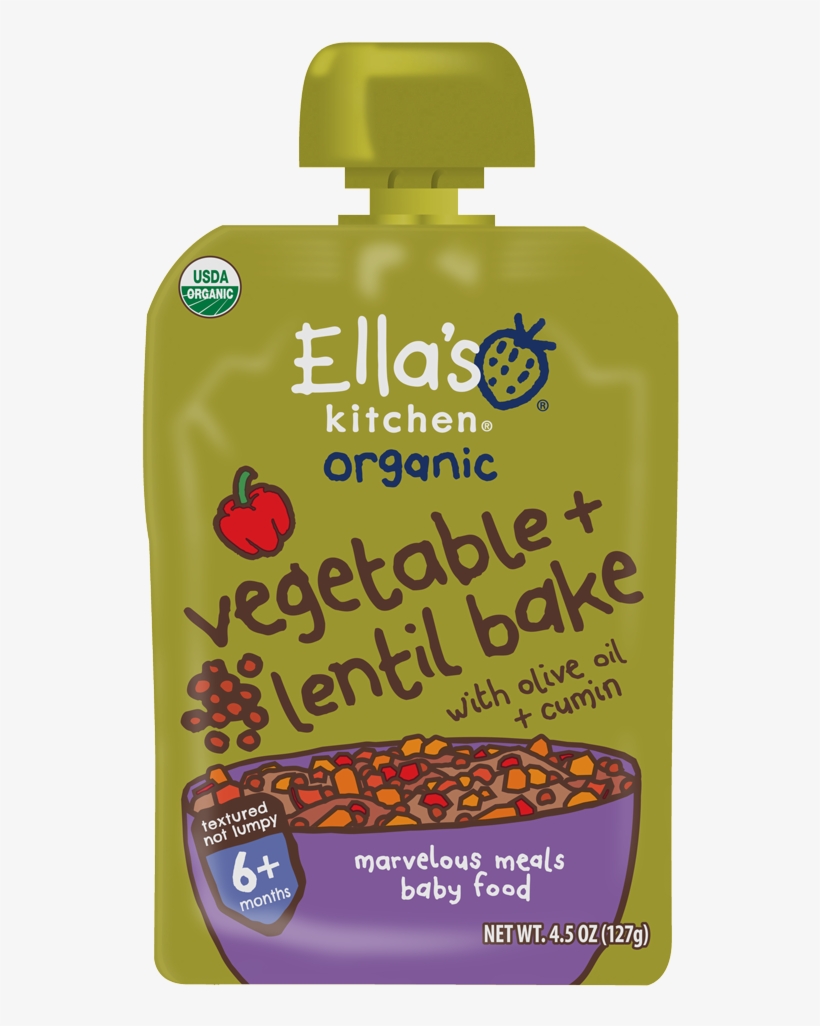 Vegetable Lentil Bake - Ella's Kitchen Baby Biscuits Apple And Ginger 108g, transparent png