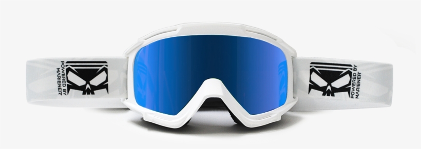 Mariener Goggle White Ice Blue Supermoto Central - Silver, transparent png