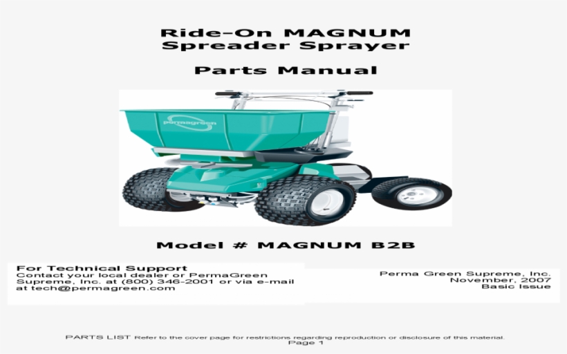 Ride On Magnum Spreader Sprayer Parts Manual Magnum - Cart, transparent png
