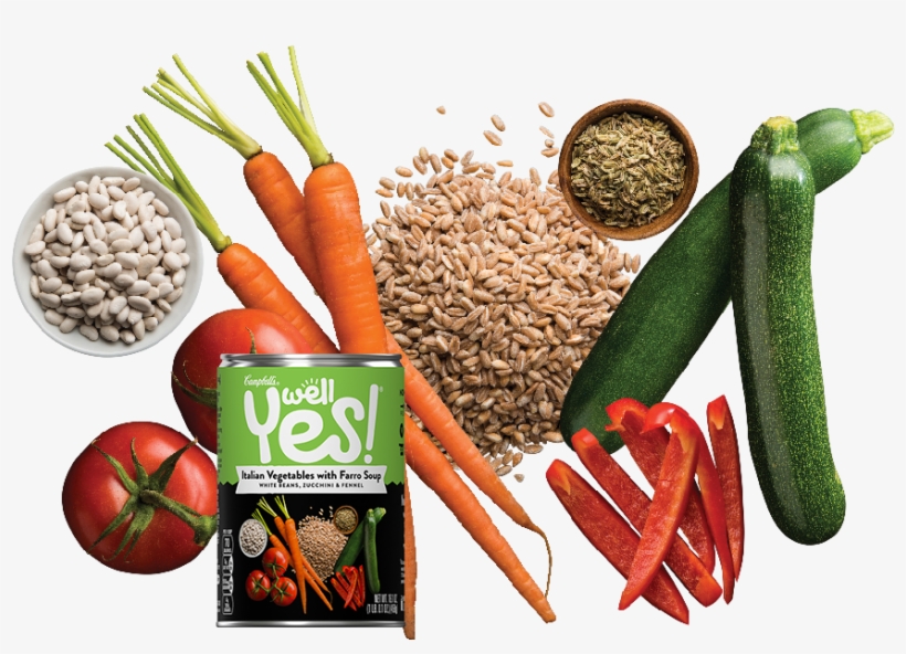 Well Yes Italian Vegetables With Farro Soup - Campbell's Well Yes Sweet Potato Corn Chowder Soup, transparent png