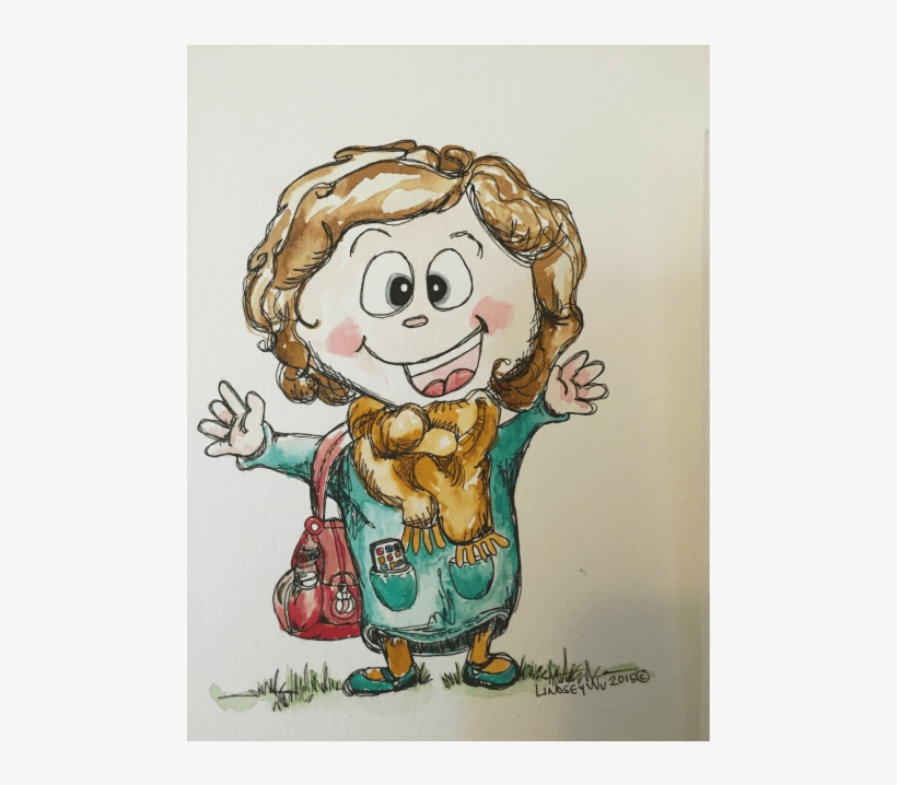 Cartoon Woman With Diaper Bag - Cartoon, transparent png