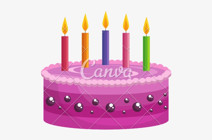 Birthday Cake Vector Illustration - Stock Illustration, transparent png
