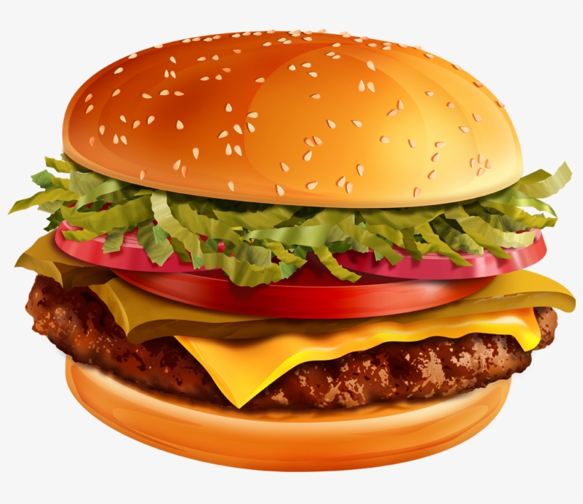 Burger Vector Png Image Black And White Download - Burger Png, transparent png