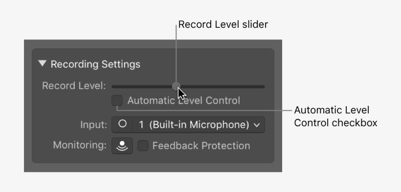 Record Level Slider And Automatic Level Control Checkbox - Recording, transparent png