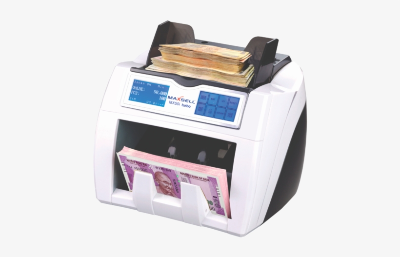 Maxsell Black & White Mx50i Turbo Heavy Duty Front - Maxsell Counting Machine, transparent png