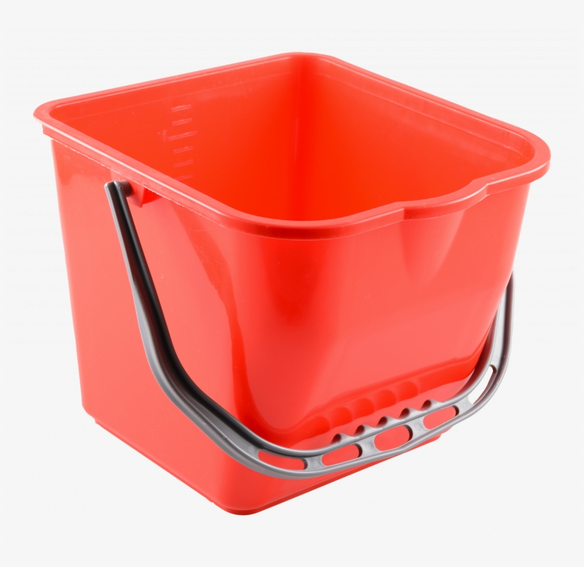 Plastic Bucket With Spout, Red, transparent png