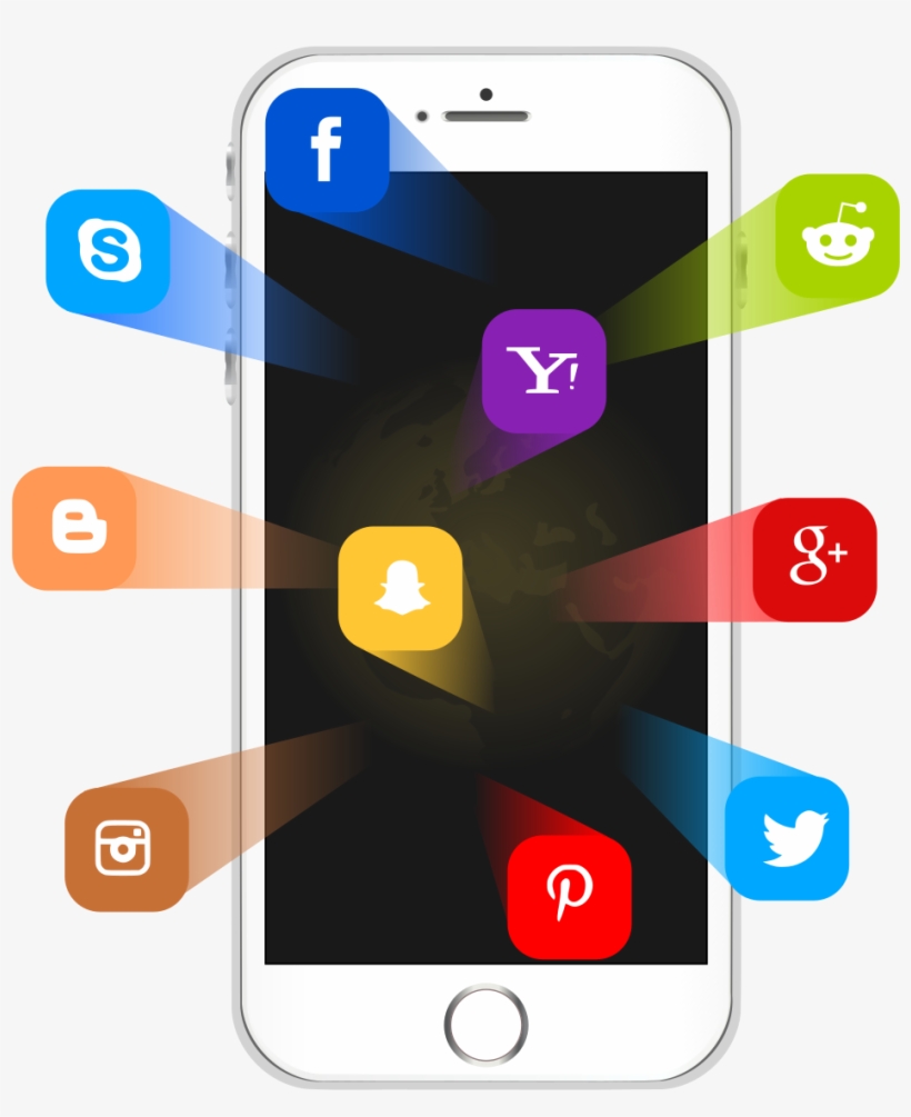 Social Media On Iphone - Iphone Social Media Png, transparent png