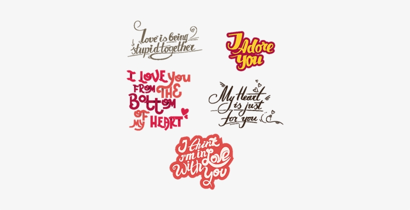 Vector Lettering Collection With Quotes About Love - Vector Graphics, transparent png