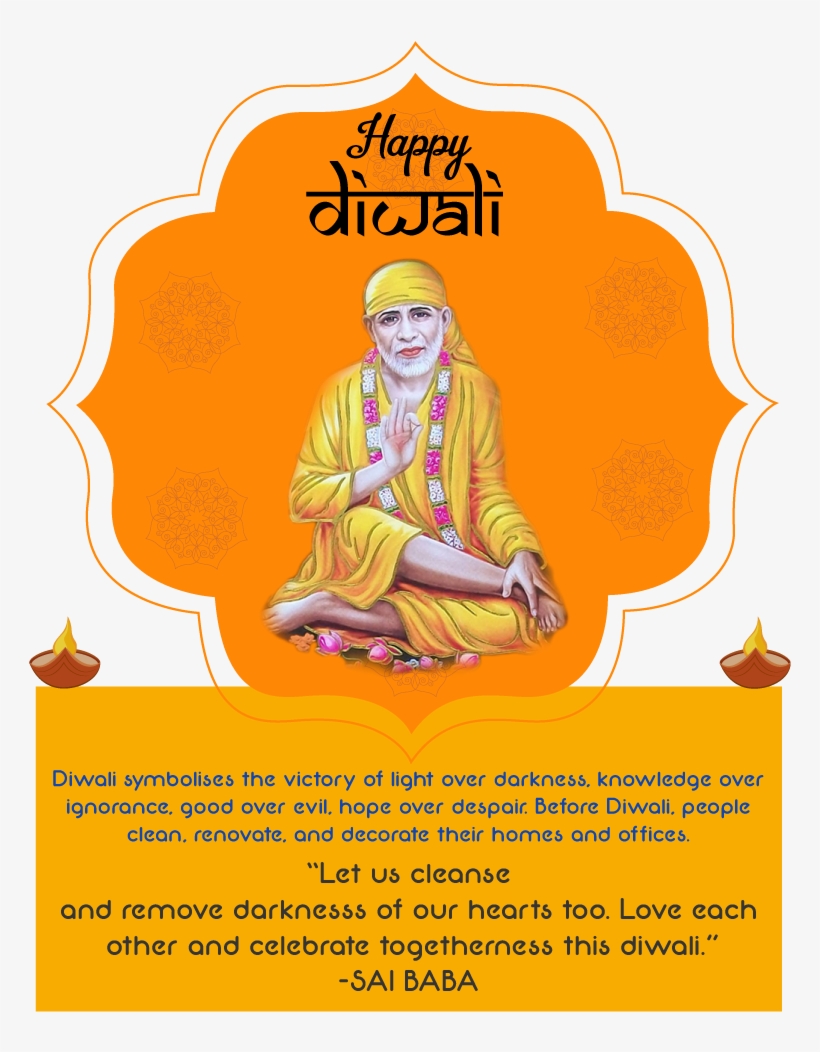 Shirdi Sai Baba Happy Diwali Greetings Wallpapers Free - Happy Diwali Sai Baba, transparent png