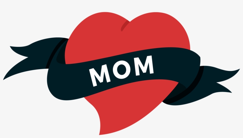Old School Heart Swallow Tattoo - Love Mom Tattoo Png, transparent png
