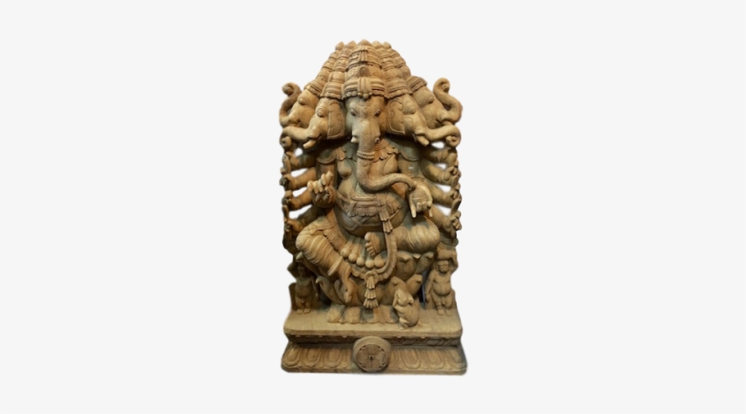 Big Sitting Ganesh - Carving, transparent png