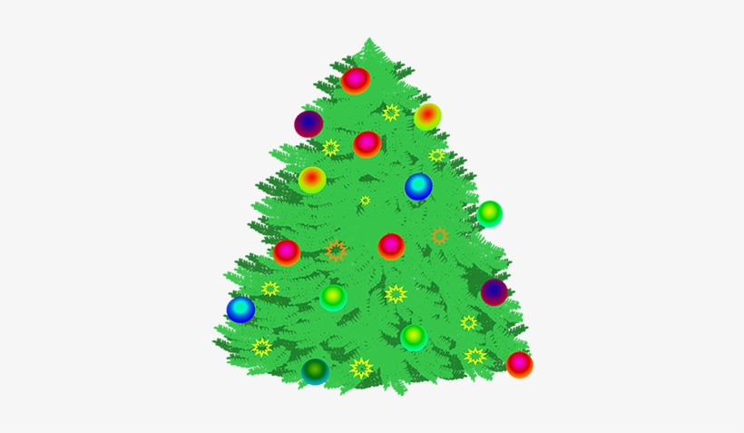 Christmas Tree With Decorations - Christmas Treewith Lights Clip Art Png, transparent png