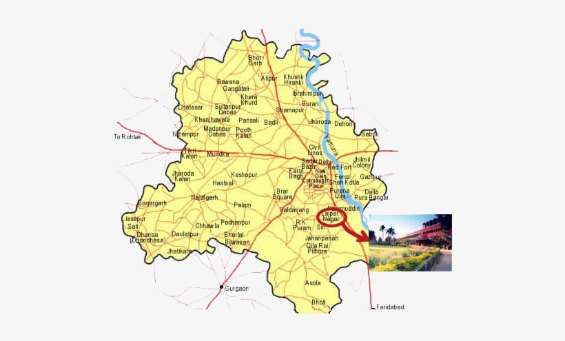 Lady Shri Ram College For Women Is Located In Lajpat - Map Of Slums In Delhi, transparent png